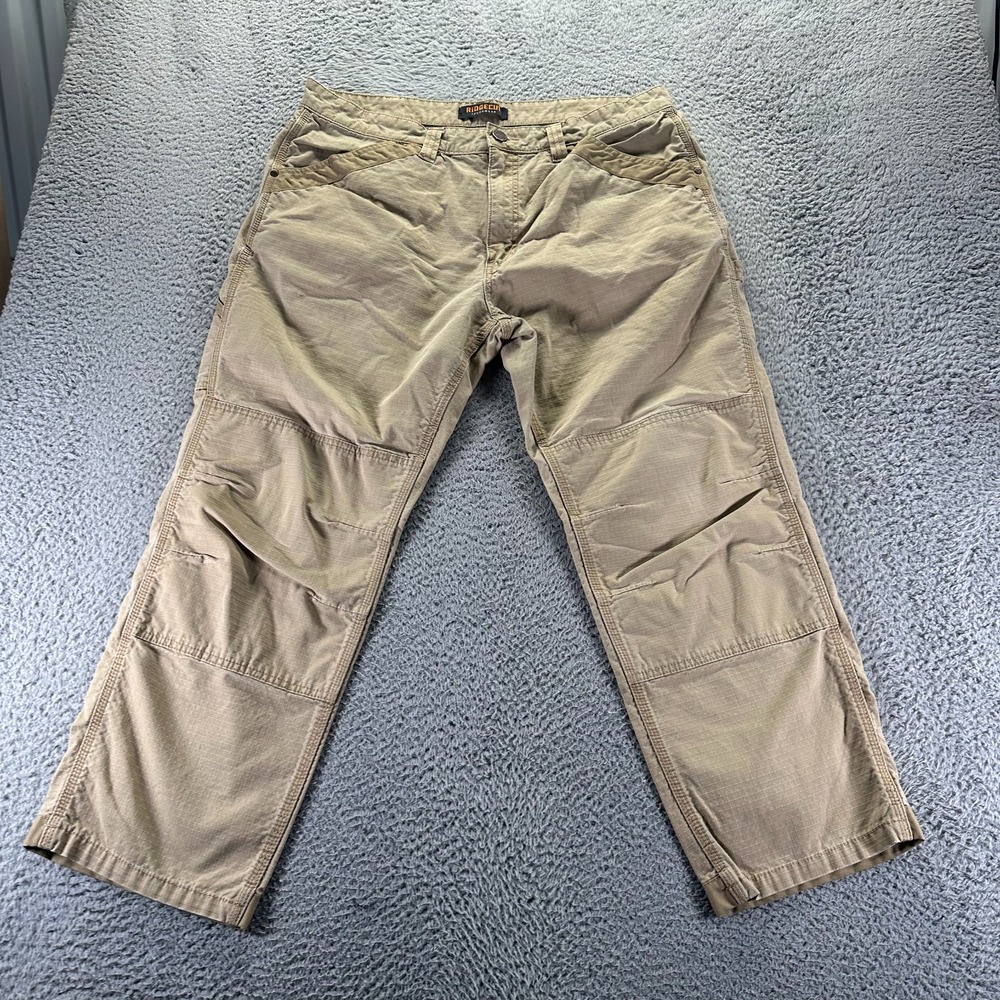 Ridgecut Toughwear Pant Men's 40x30 Beige Cotton Carpenter‎ Double Knee Stretch